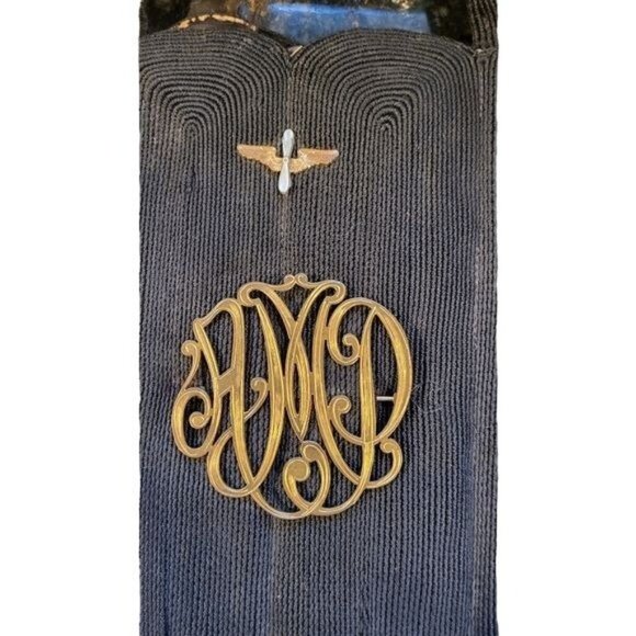 1940s Black Cord Purse With WWII Aviation Cadet Pin and Monogram Initials Pin - Picture 16 of 16